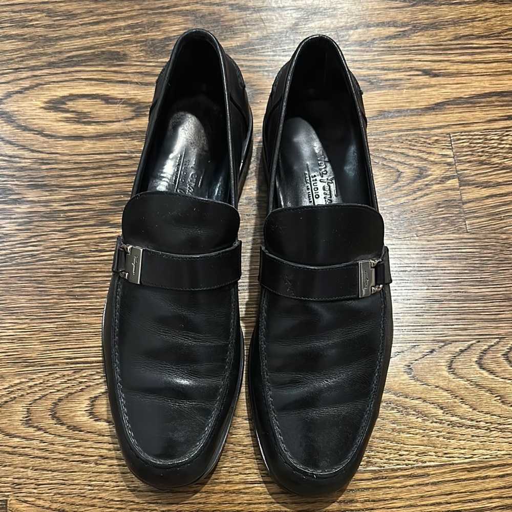 Salvatore Ferragamo Black Lion Loafers Size 9D